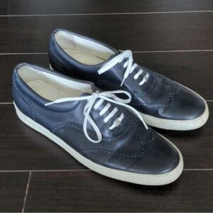 Salvatore Ferragamo luxury designer shoes in navy blue, size 8.5